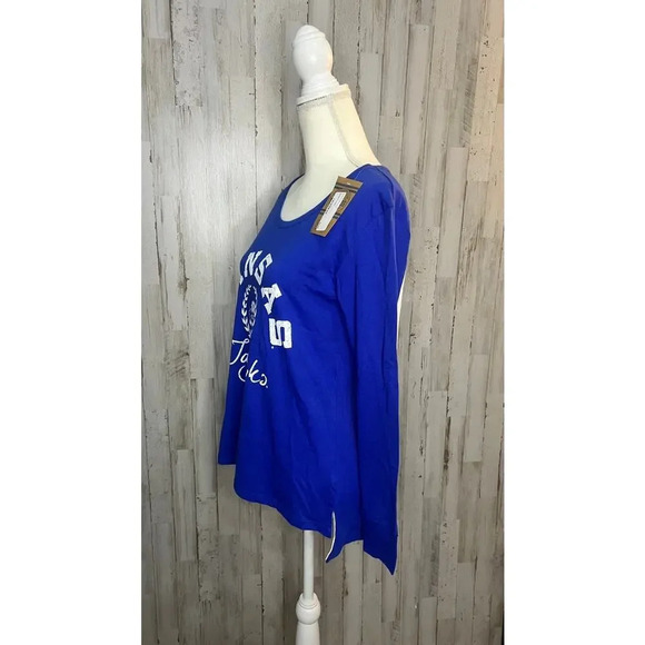 NWT Kansas Jayhawks Women's Long Sleeve Blue T-Shirt Size Small Team Logo - Picture 4 of 5